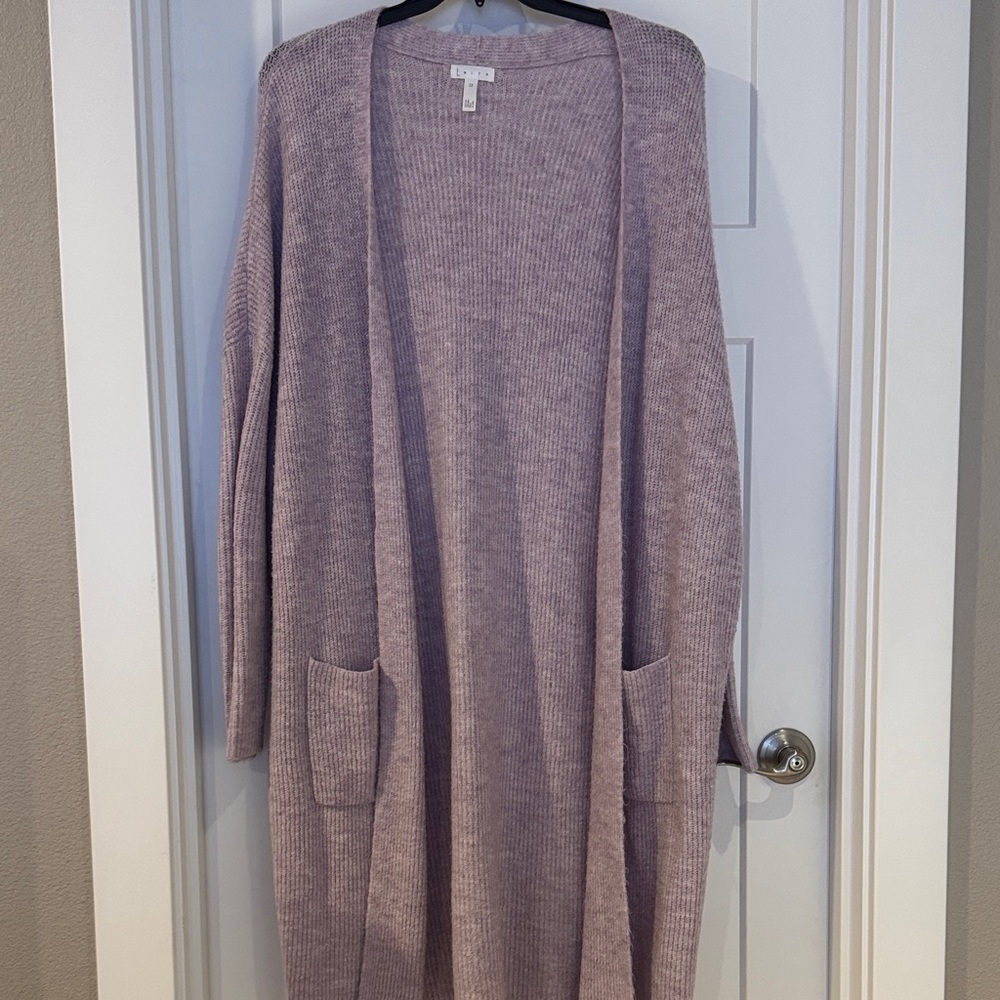 Long open cardigan